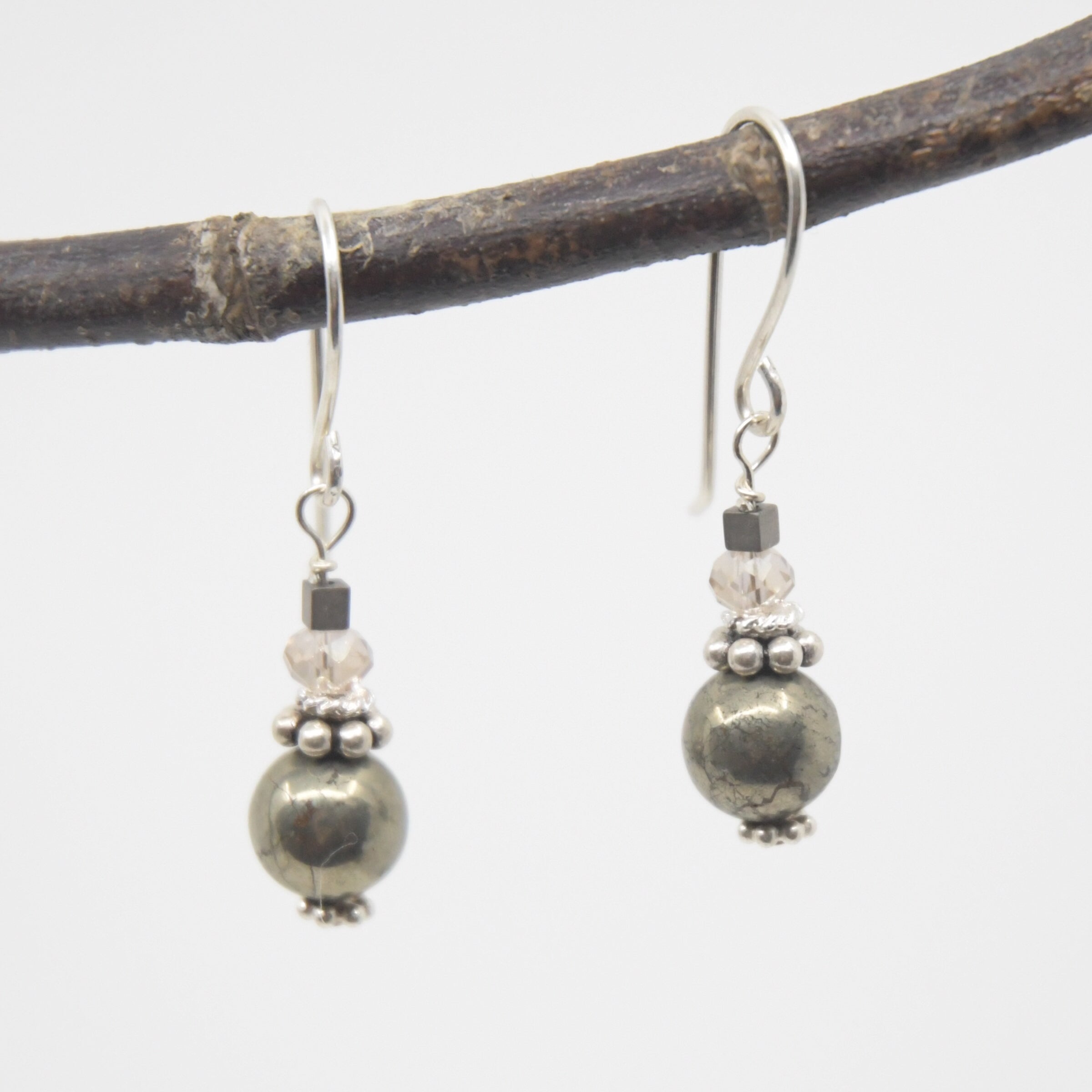 Beaded Drop Earrings -stone